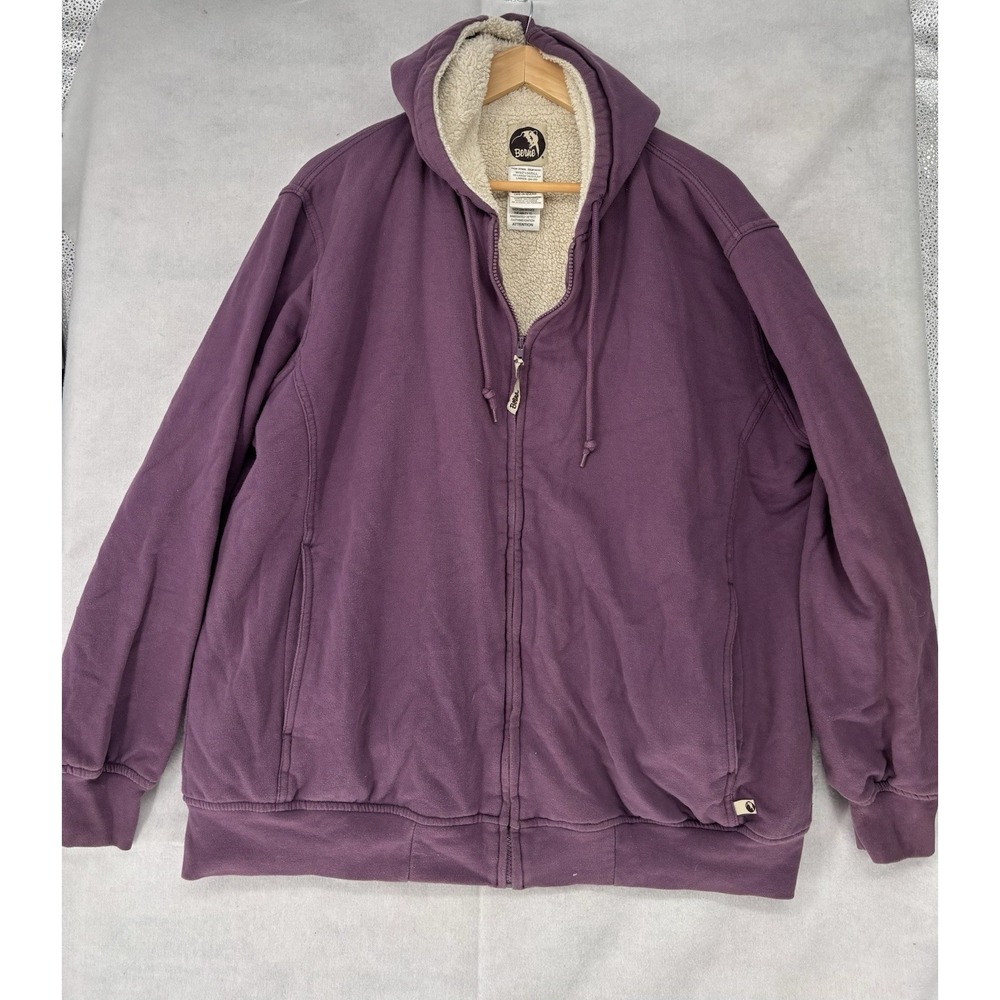 Berne Hoodie Women 3X Purple Full Zip Thermal Sherpa Lined Sweatshirt Outdoor